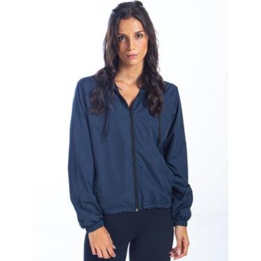 Imagem de Jaqueta Corta Vento Feminina Impermeável Lisa - UseCambiare, Azul mari