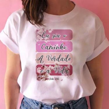 Imagem de Blusa T-shirt Camiseta Feminina Estampada, estampas evangélica - INNOV
