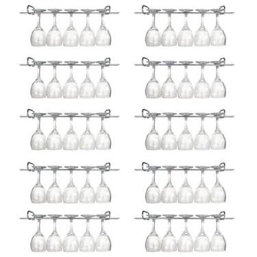 Imagem de 10 Suportes Organizadores De Armário Porta Taças Cromado 42cm - MS Ara