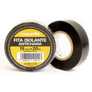 Imagem de Kit 20 Rolos Pç Fita Isolante 20 Metros Preta - Tradestar
