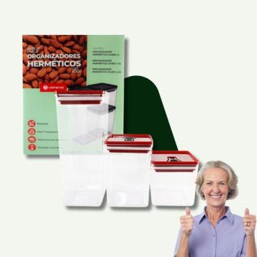 Imagem de Kit Organizador Hermético Dubai 5 Litros pote plástico organizador de 