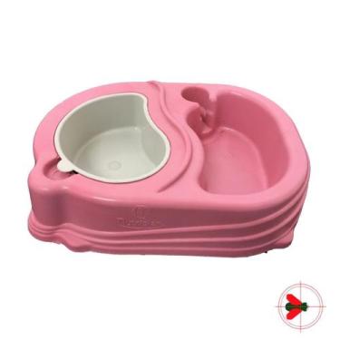 Imagem de Comedouro para cães e gatos duplo Cor Rosa N º1 - Nutriplan