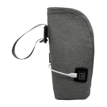 Imagem de Garende Aquecedor de mamadeiras, aquecedor, temperatura ajustável, aquecedor de mamadeiras USB, bolsa para mamadeiras de alimentação infantil para, Cinza