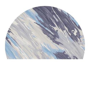 Imagem de Tapete redondo abstrato para sala de estar tapetes macios para sala de jantar embaixo da mesa, tapete antiderrapante para entrada de escritório e cozinha (flor 19,50 x 75 cm)