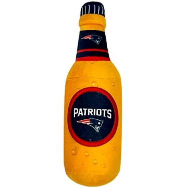 Imagem de Garrafa de cerveja NFL New England Patriots brinquedo de pelúcia para cães e gatos - Mais fofo brinquedo de pelúcia para cães e gatos com barulho interno e lindo nome do time de futebol