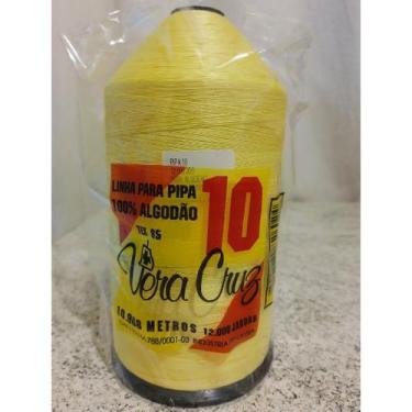 Imagem de Linha de Pipa Vera Cruz Colorida 12000 Jds - fio 10, Amarela