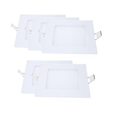 Imagem de Painel Led Avant Quadrado Embutir 6w 3000k Branco 5 Und