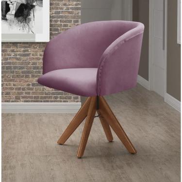 Imagem de Poltrona Atenas Base Giratória de Madeira Sala