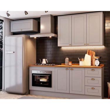 Imagem de Kit Cozinha Completa 6 Peças Americana (2Aéreos + 2Balcões + 2Complementos) CZ151 Cinza - Henn