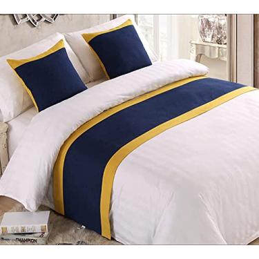 Imagem de Cachecol de corredor de cama de hotel para cama king size, luz de luxo, qualidade sólida, decoração de cama sem desbotamento, protetor de colcha, mantas macias para pés da cama, toalha de cauda para