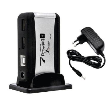 Imagem de Hub Usb 2.0 com 7 Portas em Torre com Fonte de Alimentação Bivolt