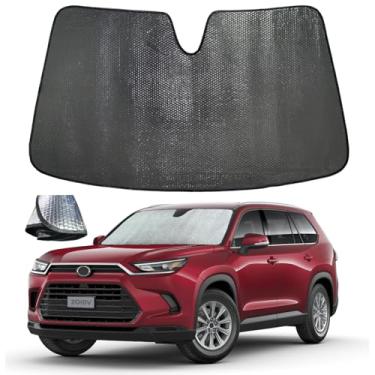 Imagem de ZOIBV Para-brisa para Toyota Highlander 2020-2025 L LE XLE Limited Platinum - 5 camadas de bolha dobrável para janela frontal acessórios para viseira de sol - bloqueia calor e raios UV