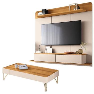 Imagem de Home Suspenso Galax E Mesa De Centro Cadenza Cinamomo Off White - Hb Móveis