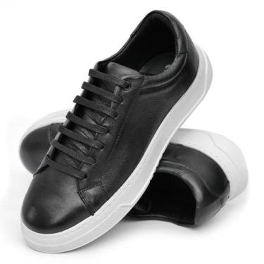 Imagem de Tênis Casual Sneaker Masculino Confort em Couro Fly Premium - Mr Light