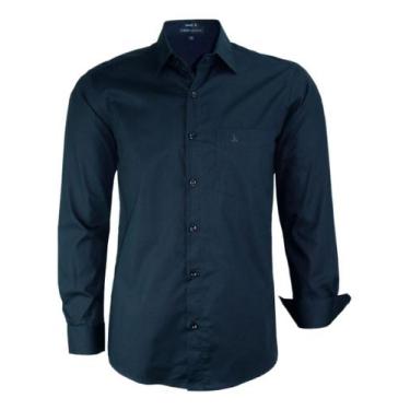 Imagem de Camisa Social Manga Longa Amil Clássica Com Bolso Algodão 1719, Preto,