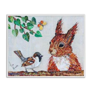 Imagem de Stupell Industries Design de arte giclée emoldurado branco conversations with Sparrows por Lisa Morales, 40 x 50 cm