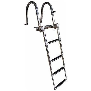 Imagem de Escada telescópica para barco, 4 degraus, pontão, escada, de aço inoxidável, telescópica, escada, para piscina, iate, escada, para iate marítimo, escada de piscina