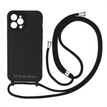 Imagem de Case Capa Capinha Facility Com Cordão Alça Para iPhone 12 Pro Max (Preto)