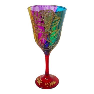 Imagem de Taça Lirio Cigana Colorida Rosa Super Luxo Vidro 330Ml Nadir