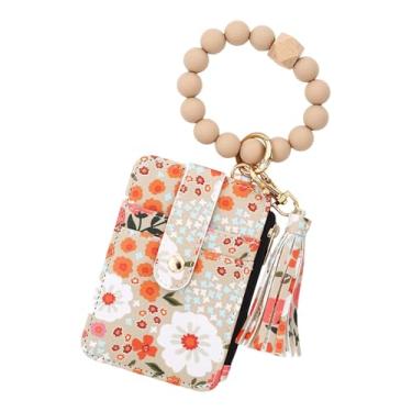 Imagem de RnemiTe-amo Carteira feminina Boho com estampa floral – porta-cartões e chaveiro com vários compartimentos | Bolsa de viagem leve para todos os dias, passeios | Presente para mulheres, esposa, mãe