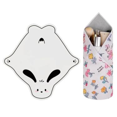 Imagem de GianiaChi Pano mágico autoadesivo | Protetor de lente de câmera + bolsa de armazenamento de cosméticos | Reutilizável, lavável, organizador dobrável | Estojo de viagem portátil para lentes, pincéis e