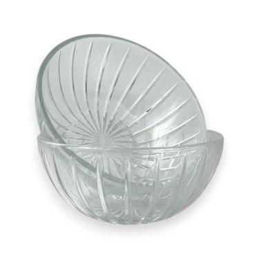 Imagem de 02 Bowl Bangkok Tigela Cumbuca Vidro Esculpido 17cm Wolff
