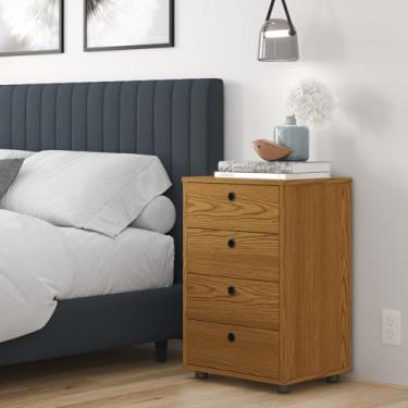 Imagem de Mesa de Cabeceira Gaveteiro Classic 04 Gavetas Grande Quarto (FREIJÓ)