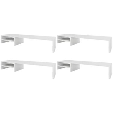 Imagem de Kit 04 Suportes Para Monitor Stand Home Office Lap 90 Cm L03 Branco - Lyam