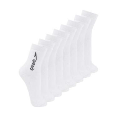Imagem de Kit com 8 Pares de Meias Esportiva Cano Médio Speedo 8032, Branco, 39-
