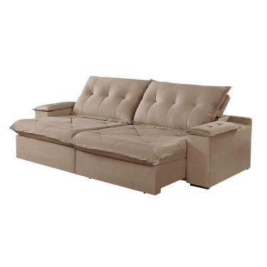 Imagem de Sofá 3 Lugares Retrátil E Reclinável Martins M-163 Veludo Bege