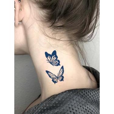 Imagem de Suco de ervas semipermanente tendência mini borboleta 7-14 dias sem derramamento não reflexivo pulso ombro pescoço braço perna clavícula corpo impermeável não-reflexivo tatuagem adesivo 1 peça