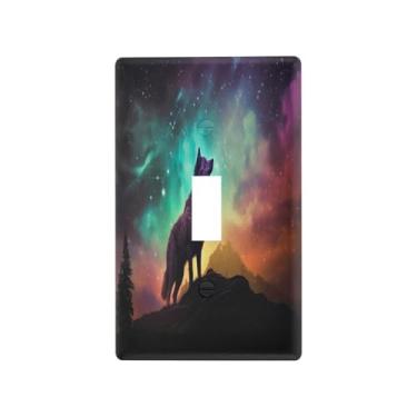 Imagem de Blueangle Capa para placa de parede para interruptor de luz - Dreamscapes Wolf Light Switch Cover Decorativa Placa de Parede, Tamanho 1 - Gangue 4,53 x 2,76 polegadas (311)
