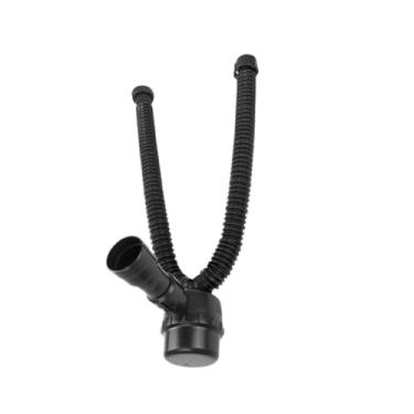 Imagem de Sifão duplo retrátil universal com copo, preto, adequado para pias de cozinha