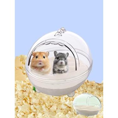 Imagem de Caixa de banheira transparente para hamster, recipiente de banho de areia de dinossauro para pequenos animais de estimação, acessório de gaiola de hamster, decoração de habitat para animais de