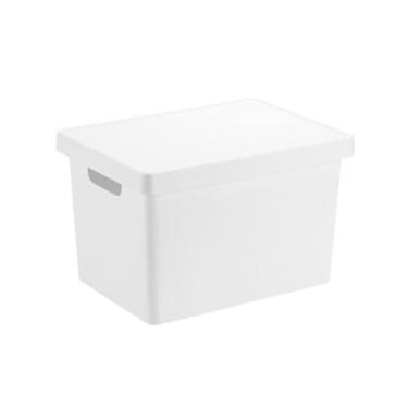 Imagem de Caixa Organizadora Retangular com Tampa 17L Branca - Mood Prático e Funcional para Uso Diário