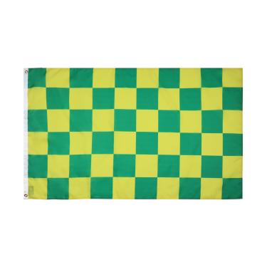 Imagem de AZ FLAG - Bandeira xadrez verde e amarela - 2 x 3 pés - Faixa de corrida xadrez de poliéster 100D com dois ilhós de metal - Resistente ao desbotamento - Cores vivas - 2' x 3' pés - 90 x 60 cm