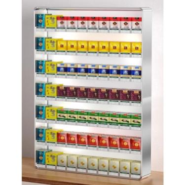 Imagem de Suporte de exibição de cigarro - caixa de armário de exibição de parede de varejo de loja, dispensador organizador para charuto de doces de cigarro (cor: 8,2 cm, tamanho: 60 x 80 cm), CNABNHCAA-8,2 cm