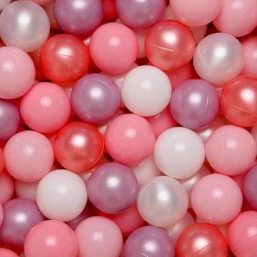 Imagem de GOGOSO Bolas de bola para crianças pequenas, cães, bebês, 5,5 cm, bola de brinquedo pastel para crianças, casa de salto, aniversário, barraca, festa, 100 peças, rosa roxo