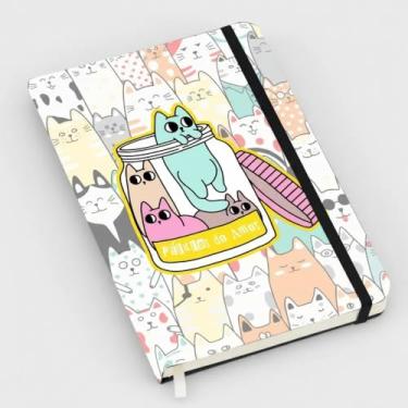 Imagem de Caderno Feminino Personalizado Grande Fofo Gatinhos Com Pauta A5 14x21cm 80 Folhas Capa Dura Caderneta de Anotações Trabalho Sem Pauta Frases Motivacionais (gatinhos sem pauta)