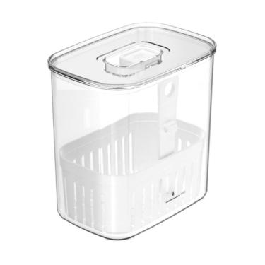 Imagem de Organizador de Acrílico C/Tampa e Cesto de Plástico para Temperos Clear Fresh 1,5 Litros OU