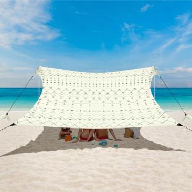 Imagem de Tenda de praia BEW Sun Shade UPF 50+ 3x3m com sacos de areia e bastões