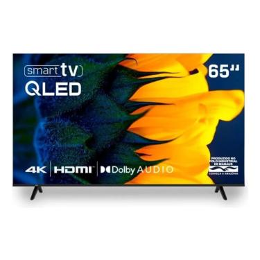 Imagem de Televisão Smart TV HQ 65" QLED, 4K UHD, Dolby Audio, Wi-Fi, Bluetooth, 3 HDMI, 2 USB, HDR, Smart TV, Bivolt, LED