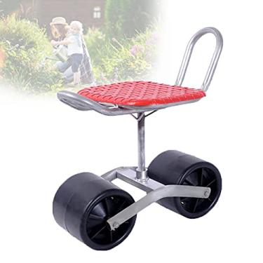 Imagem de Assento de rolamento de jardim de liga de alumínio, assento de rolamento ajustável em altura com almofada confortável, suporte de mobilidade Carrinho de jardim doméstico para aliviar a dor de dobrar joelho e engatinhar