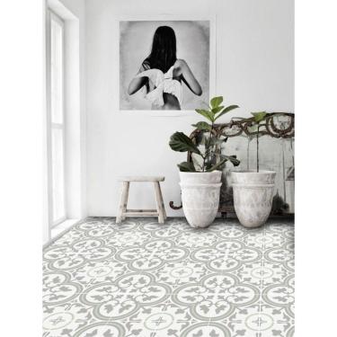 Imagem de Adesivo Piso Ladrilho Indiano Antiderrapante Lavável Cinza