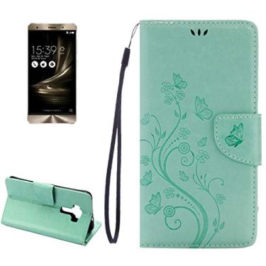 Imagem de capa de proteção contra queda de celular Para Asus ZenFone 3 / ZE552kl Pressado Caso de couro com suporte e slots de cartão e carteira