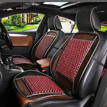 Imagem de Almofada legal para carro temporada de verão motors universal contas de madeira vibração assento de carro peça única almofada legal carro uma peça almofada de assento modelo geral-borgonha atualizado