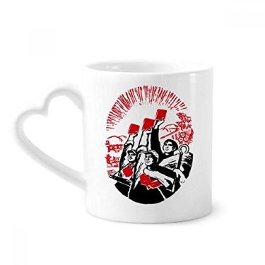 Imagem de Worker Campeasant Soldier Water China Caneca Café Cerâmica Copos Copo de Coração de Vidro