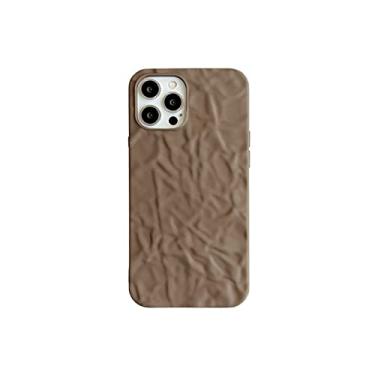 Imagem de Capa de capa de moda 3D Origami padrão verde escuro bege para iPhone 14 13 12 11 Pro XS MAX XR X SE 7 8 Plus Back Cover Coffee para iPhone11Pro (5.8)