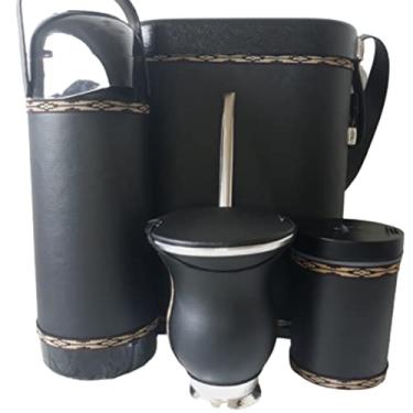 Imagem de kit mateira chimarrão completa preta masculina