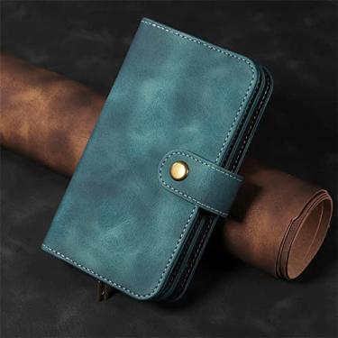 Imagem de Capa de telefone flip de couro para Samsung Galaxy S23 S22 S21 S20 FE Ultra S10 S9 S8 Plus Carteira Slot para cartão Capa antichoque magnética, azul, para Galaxy S20FE